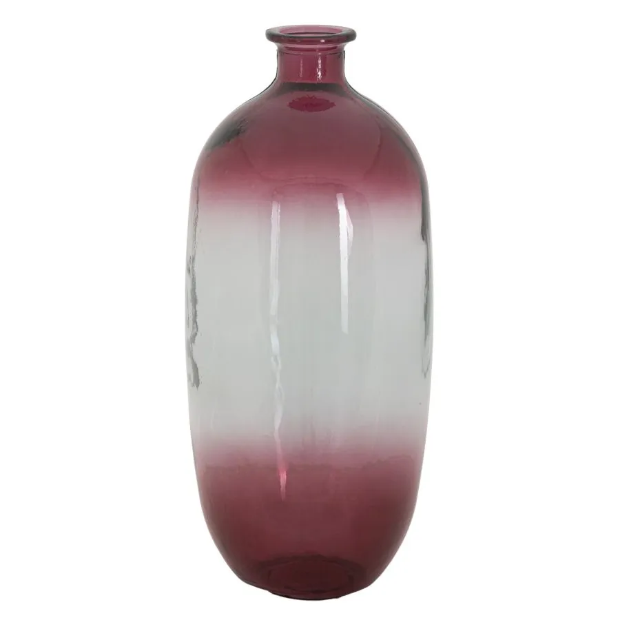 Wazon BOTELLA NAPOLES Szkło Recyklingowe Czerwony 19x45 cm (WYPRODUKOWANY W HISZPANII)